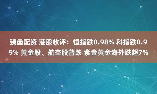 臻鑫配资 港股收评：恒指跌0.98% 科指跌0.99% 黄金股、航空股普跌 紫金黄金海外跌超7%