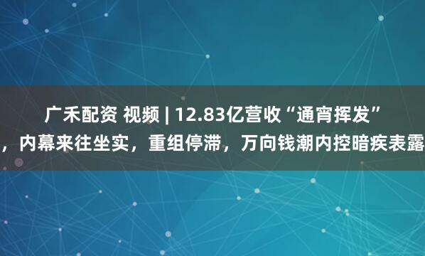 广禾配资 视频 | 12.83亿营收“通宵挥发”，内幕来往坐实，重组停滞，万向钱潮内控暗疾表露